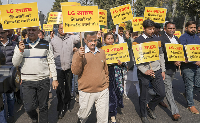 Arvind Kejriwal's March In Row With Centre Over Teachers' Finland Trip