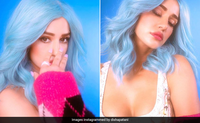 Disha Patani's Icy Blue Wig And Bedazzled Makeup Is A Y2K Beauty Party