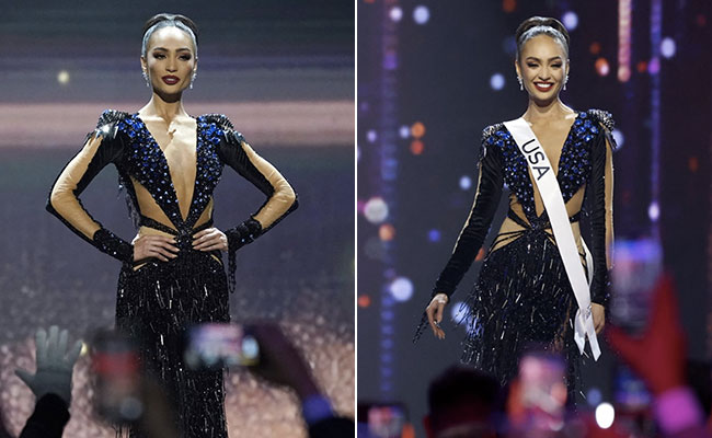 Miss Universe 2022 R'Bonney Gabriel Is A True-Blue Beauty Queen In A Cutout Gown After Her Winning Answer