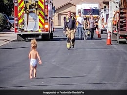 Toddler Runs To Her Firefighter Dad To Give Him A Hug After He Fixes Leak In Locality Toddler Runs To Her Firefighter Dad To Give Him A Hug After He Fixes Leak In Locality