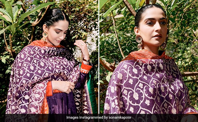 Sonam Kapoor's Deep Purple <i>Anarkali</i> Is Winter Festive Style Done Right