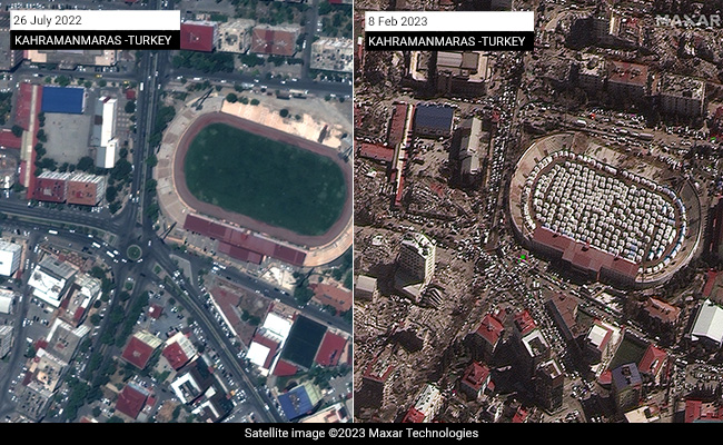 Stadiums Become Shelters: Satellite Pics Show Turkey Earthquake Damage