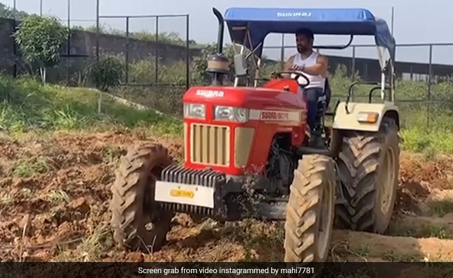 Video: MS Dhoni Rides Tractor To Plough Farm - "Nice To Learn..."