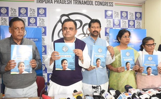 Trinamool Releases Tripura Manifesto With Popular Schemes From Bengal
