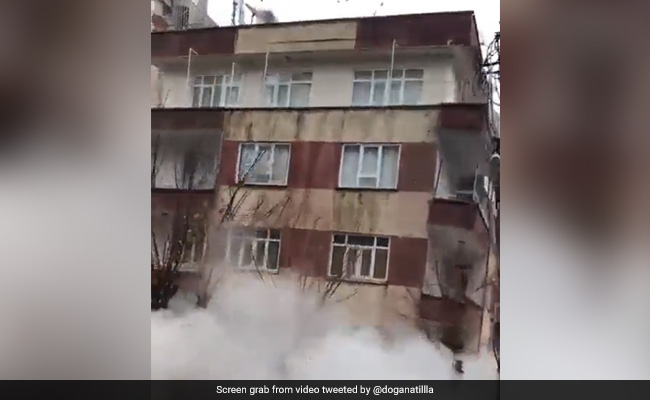 Video Shows Building Collapsing Like House Of Cards After Turkey Quake
