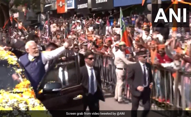 PM Modi Holds Road Show In Karnataka Ahead Of Polls