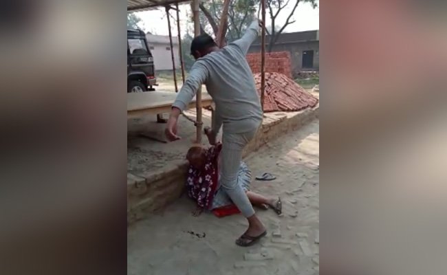 Video: Elderly Woman Brutally Thrashed In UP After Row With Neighbour