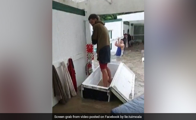 Watch: Workers Use Refrigerators, Mattresses To Wade Through Floods In New Zealand