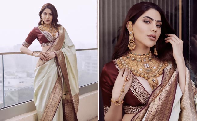 Nikki Tamboli Is Modern Elegance Redefined In A <i>Saree</i> And Traditional Jewellery