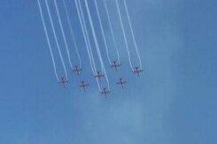 Watch: Suryakiran Aerobatic Team Performs At Aero India Show In Bengaluru Watch: Suryakiran Aerobatic Team Performs At Aero India Show In Bengaluru