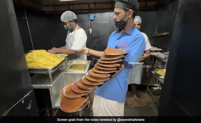 Watch: Waiter Balances 16 Plates Of Dosa On Hand. Anand Mahindra Impressed
