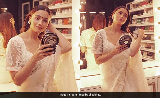 Alia Bhatt Exudes Elegance In A White Torani <i>Saree</i> With A Chic Cutout At The Back
