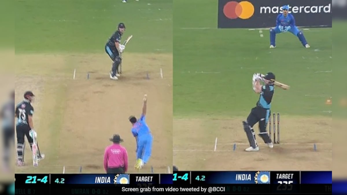 Watch: Umran Maliks 150 km/h Delivery Sends Bail Flying Beyond 30-Yard Circle