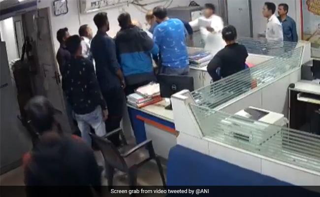 Video: Customer Thrashes Bank Employee In Gujarat Over Loan Dispute