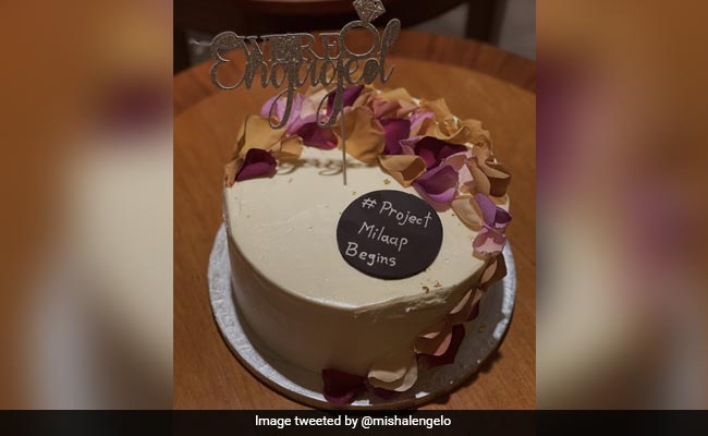 Pakistani Woman Gets Engaged To Indian Man, Their Cake Has '<i>Main Hoon Na</i>' Reference