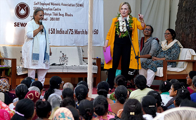 Hillary Clinton, On Gujarat Visit, Announces $50 Million Climate Fund For Women