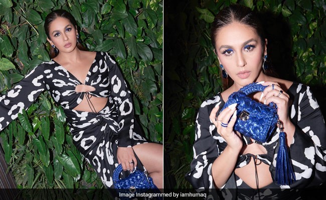 Huma Qureshi's Black And White Cutout Maxi Dress Gets A Splash Of Colour