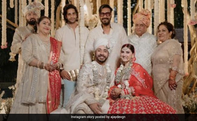 Ajay Devgn Shares Pic From <i>Drishyam 2</i> Director Abhishek Pathak's Wedding