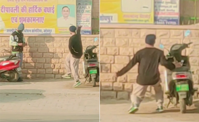 स्कूटी के सिक्योरिटी सायरन पर बलखाया शख्स, VIDEO देख लोग बोले 'भाई बहुत जोर से डांस आया था'