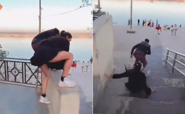 Reel बनाने के चक्कर में लड़की जमीन पर धड़ाम से गिरी, जान जाते-जाते बची, यूज़र्स बोले- ध्यान रखो!