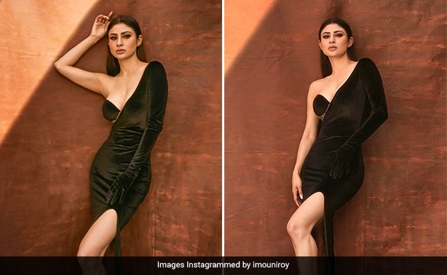 You Too Will Have Your Eyes Glued To Mouni Roy's Moody Black Velvet Gown