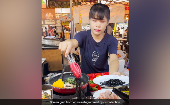 Watch: Thailand's Unique Black Noodles Goes Viral, Internet Reacts