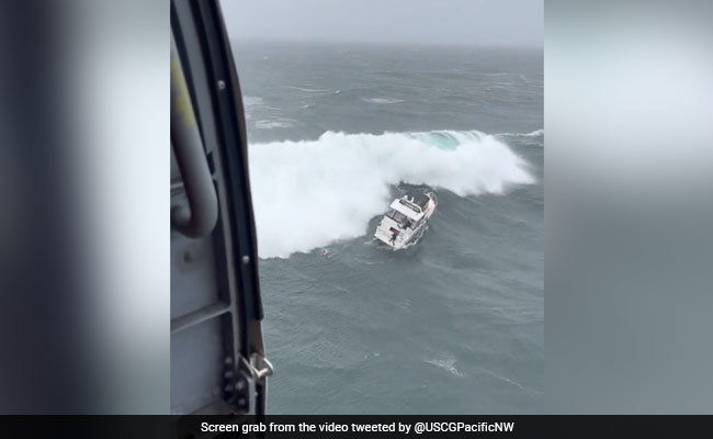 Caught On Camera: Huge Wave Flips Yacht During A Dramatic Rescue in US