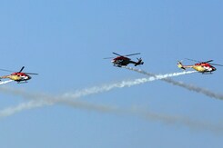 C-17 Globemaster And Suryakiran Aerobatic Team At Aero India Show C-17 Globemaster And Suryakiran Aerobatic Team At Aero India Show