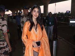 Pooja Hegde Gives Her Airport Style A Fresh Ethnic Spin In An Orange Salwar Suit Pooja Hegde Gives Her Airport Style A Fresh Ethnic Spin In An Orange Salwar Suit