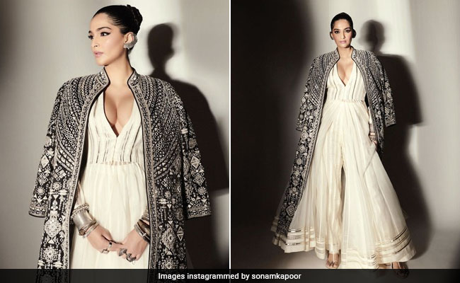Sonam Kapoor's Fusion White Jumpsuit And Embroidered Jacket Will Leave You Speechless Too