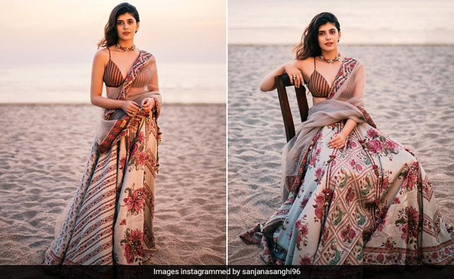 We Can Give The Swimsuits A Miss For Sanjana Sanghi's <i>Lehenga</i> At The Beach