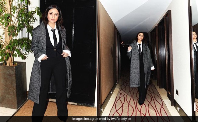 In A Black And White Pantsuit, Parineeti Chopra Raises The Bar Of Boardroom Fashion