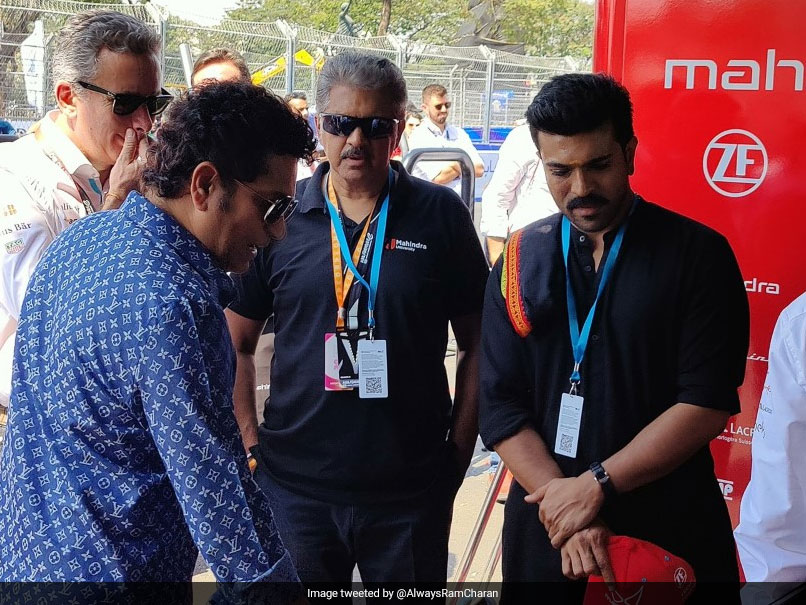 Sachin Tendulkar, Ram Charan Watch Formula E Race With Anand Mahindra For Company