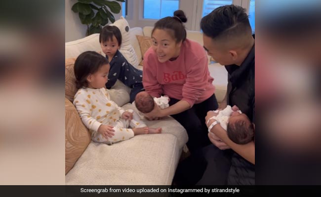 Viral Video Shows Amusing Reaction Of Twins When They Meet Their Newborn Siblings