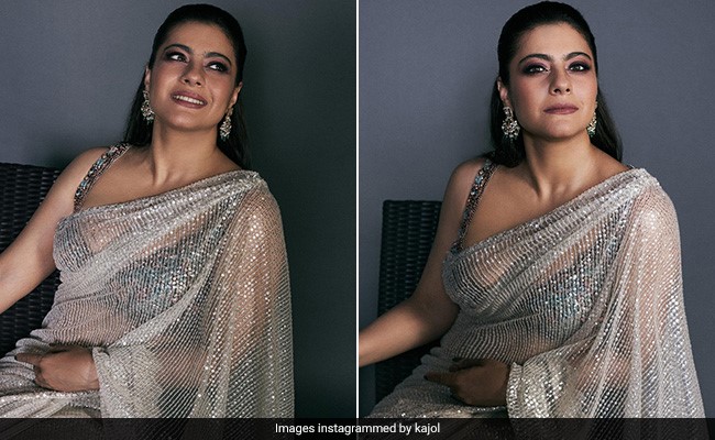Kajol Poses For "Laid Back Wedding Pictures" In A <i>Saree</i> With An Extra Dose Of Sparkle
