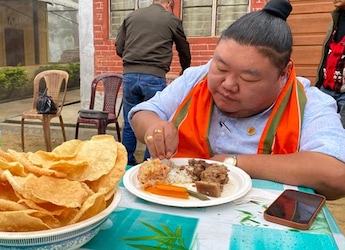 Viral: Nagaland Minister Temjen Imna Along Enjoys Lavish Meal  Viral: Nagaland Minister Temjen Imna Along Enjoys Lavish Meal