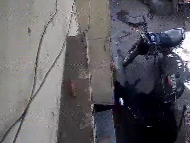 Road In South Delhi Caves In, Dog And 2 Motorbikes Fall Into Sinkhole