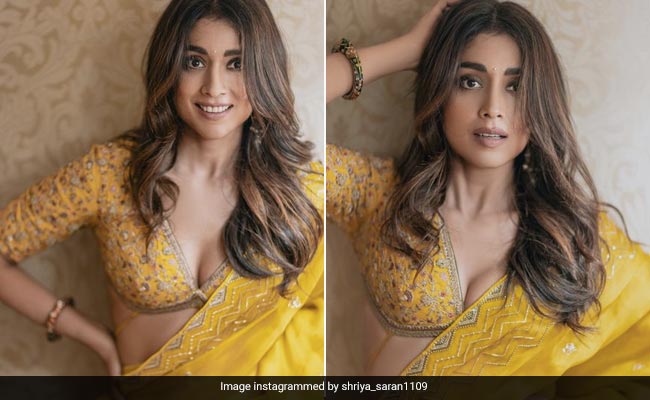 Shriya Saran's Vibrant Yellow <i>Saree</i> Takes Top Spot In Our Spring Wardrobe