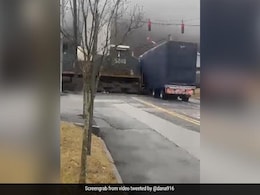 On Camera, Speeding Train Slams Into Truck Stuck On The Tracks In New York On Camera, Speeding Train Slams Into Truck Stuck On The Tracks In New York
