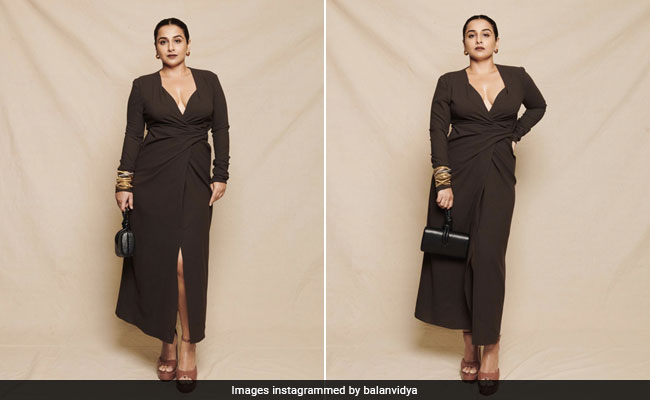 Vidya Balan's Chocolate Brown Wrap-Around Dress Is Perfect For Your Next Dinner Date