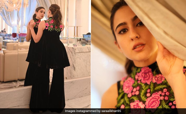We Might Reconsider The Usual <i>Shararas</i> After Eyeing Sara Ali Khan's Floral Velvet One