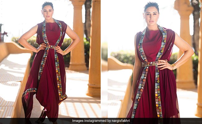 Staying Hydrated In A Chic Co-Ord Set Is One Of Nargis Fakhri's Beauty Secrets
