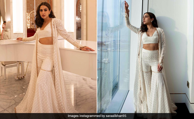 Sara Ali Khan's Modern Touch To A <i>Chikankari Sharara</i> Should Be A Spring Wedding Mandate
