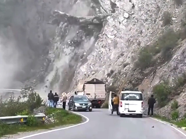 Watch: Massive Landslide In Peru, Boulders Fall Inches Away From Cars