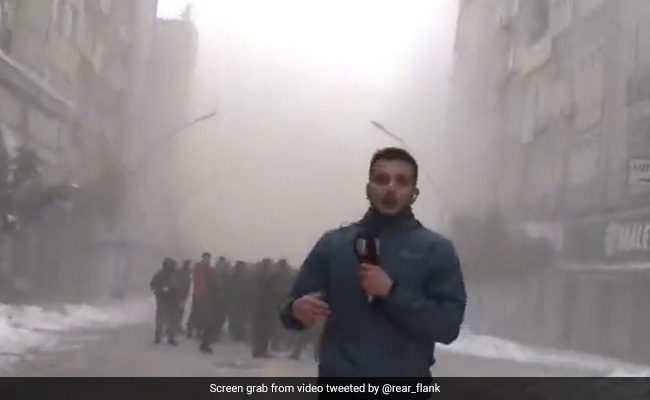 Video: Reporter Escapes Crashing Building In Turkey During Live Broadcast
