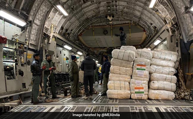 7th 'Operation Dost' Flight Carrying 23 Tons Of Relief Material Reaches Syria