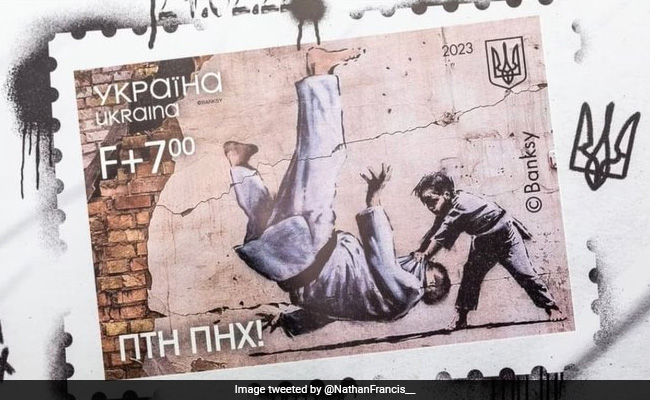Ukraine's Banksy Mural Stamp Shows Vladimir Putin In Judo Match