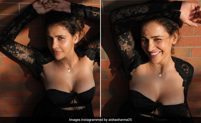 Much Like Her Mojo, Aisha Sharma's Chic Style Is Also On "Full Blast" In A Black Cutout Lace Dress