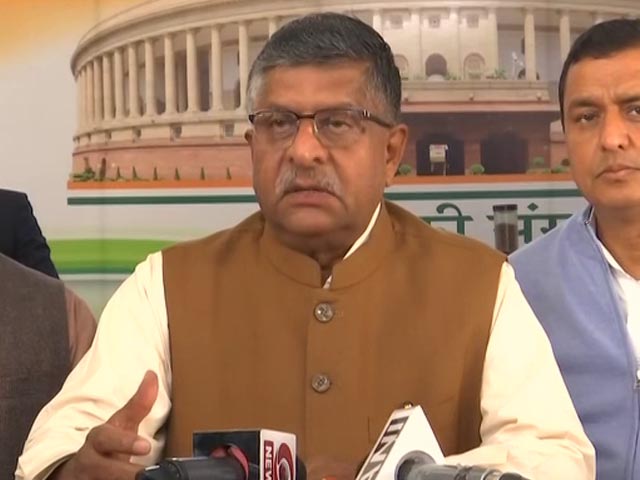 "Congress Ecosystem Based On Corrupt Pillars": Ravi Shankar Prasad
