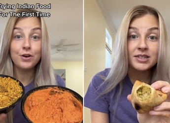 Viral Video: Foreign Influencer Tried Butter Chicken, Biryani And Samosa. Twitter Disapproves Viral Video: Foreign Influencer Tried Butter Chicken, Biryani And Samosa. Twitter Disapproves